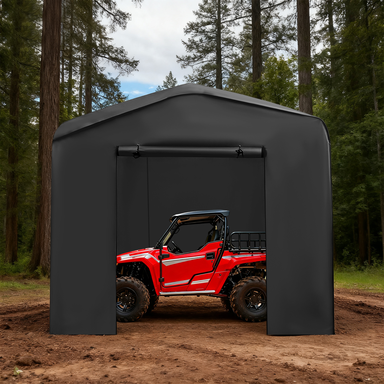 Motorcycle Gear Garage Storage - Black Motorcycle Outdoor Storage Shed, Water-repellent