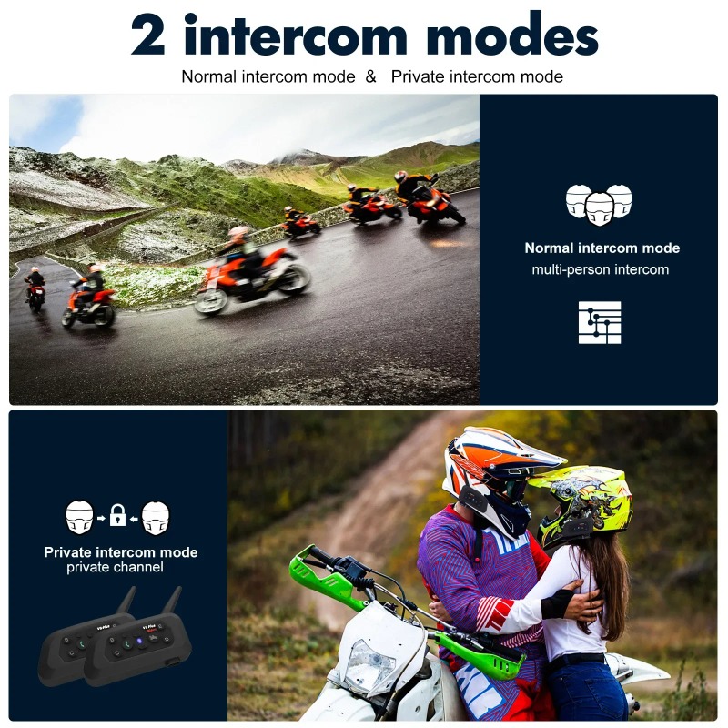 Intercom Headset Helmet - V6 plus BT5.1 Moto Helmet Interphone