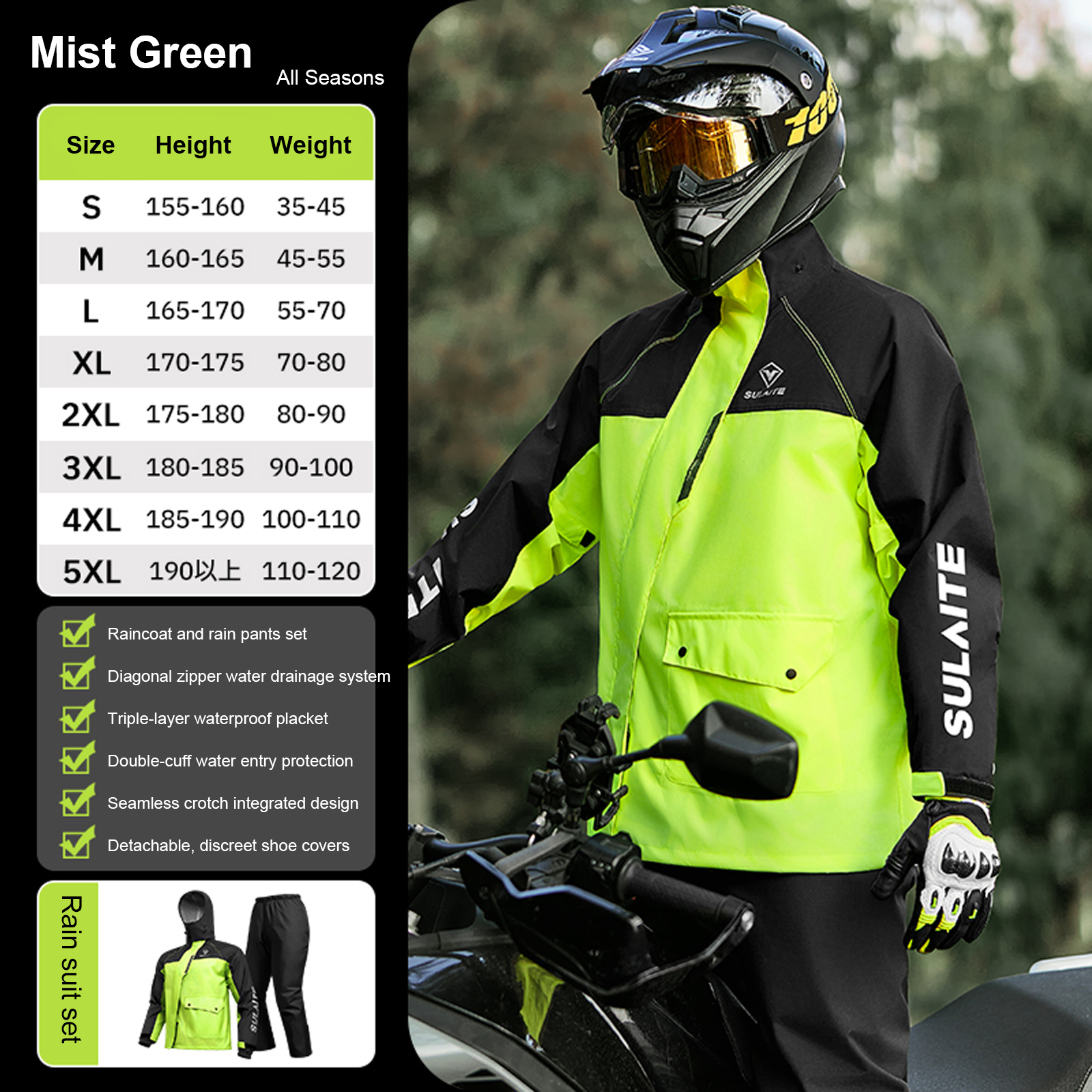 Motorcycle Rain Suit for Men & - Motorcycle Gear Mens 리뷰 및 가격