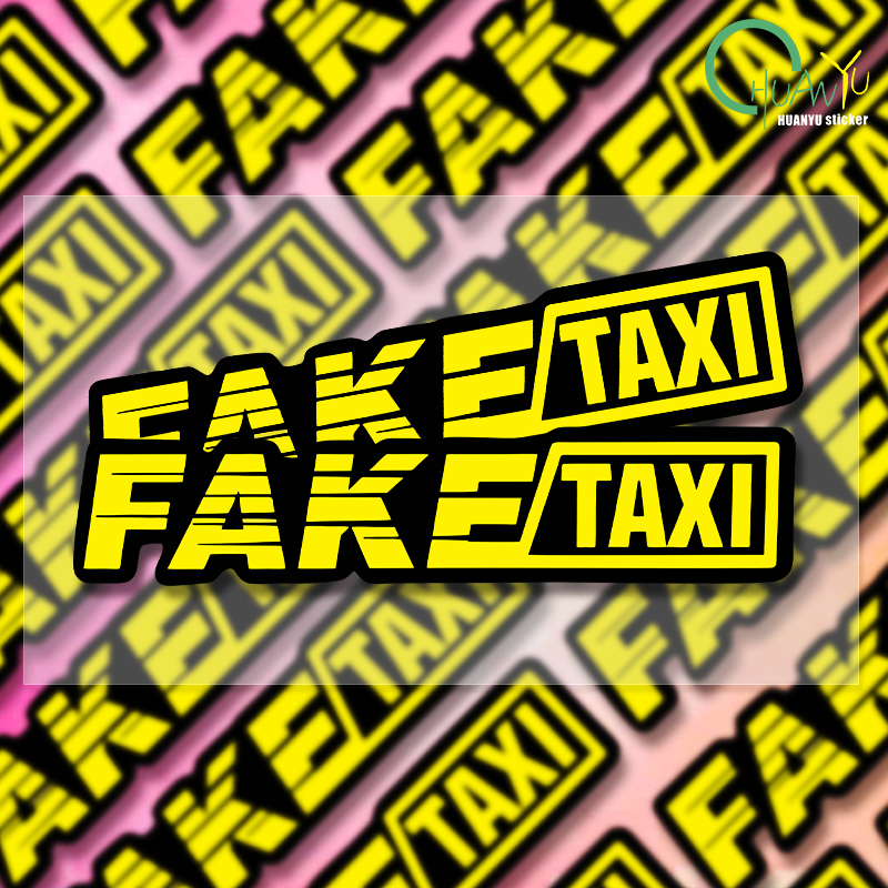 Yellow Fake Taxi Logo Pvc Wate - Motorcycle Gear Logo 리뷰 및 가격