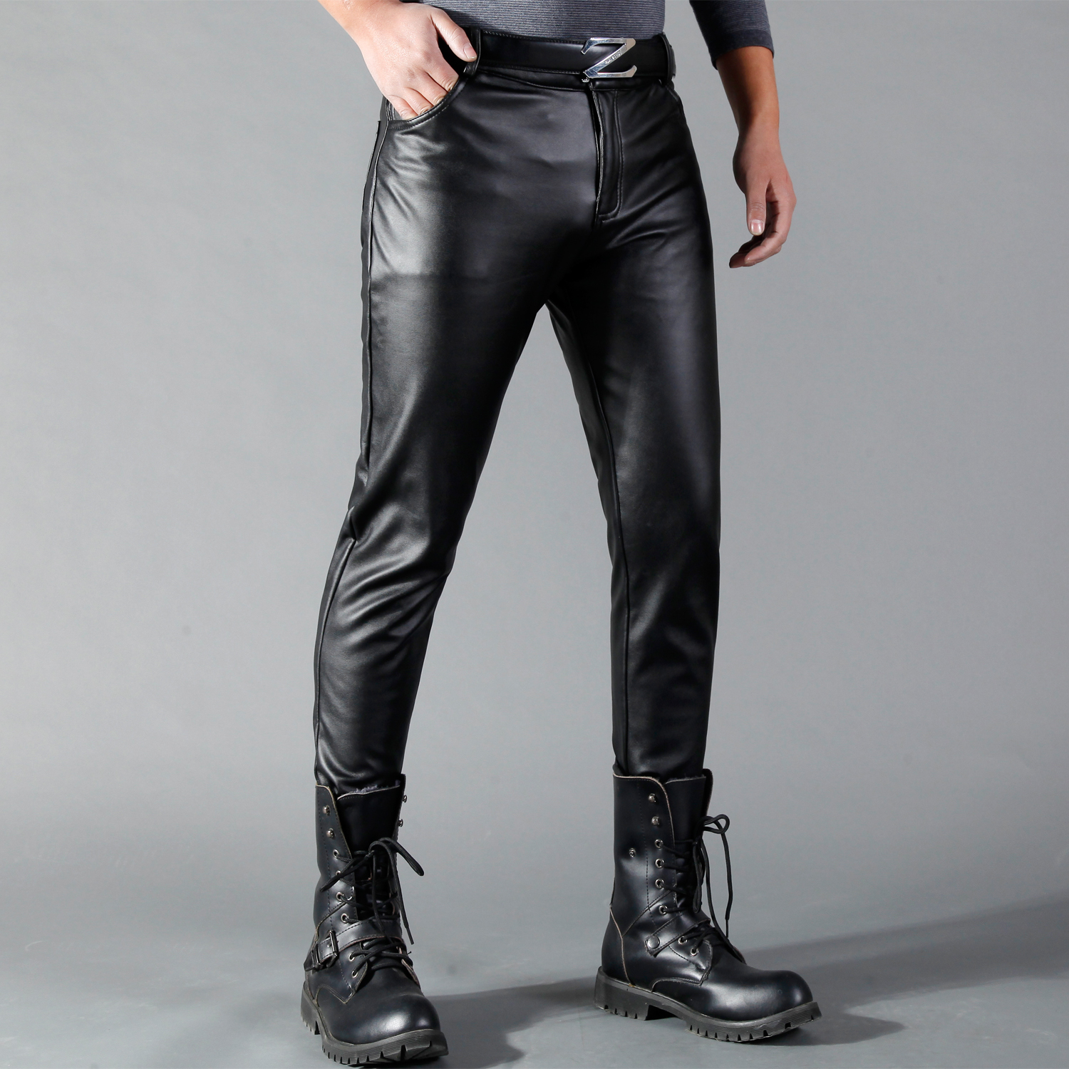 Men's Leather Pants Skinny Fit - Motorcycle Gear Mens 리뷰 및 가격